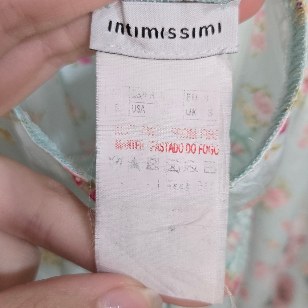 intimissimi Mint Floral Mini Dress with Pink and Purple Accents - Picture 8 of 8